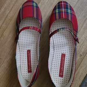 Plaid Mary Jane flats